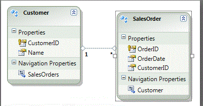Customer and SalesOrder entities